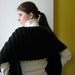 Black Chunky Scarf Knitted in Merino Wool