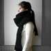 Chunky Scarf Knitted in Black Blend Wool