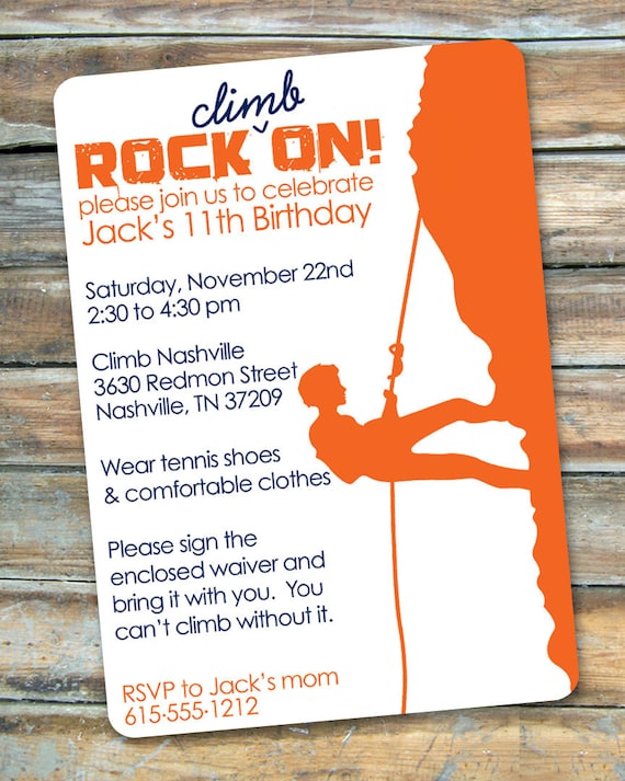 Items similar to Rock Climbing - Rock On - Birthday ...