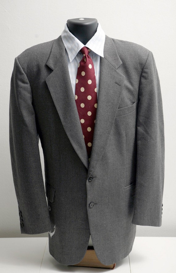 Men's Blazer / Upcycled Vintage Dark Grey Jacket / Screen