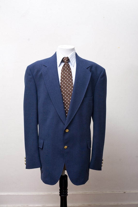 Size 46L Vintage Royal Blue Sport Coat by BrightWall on Etsy