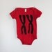 Baby Girl one piece, XX Red Onesie, gift for new mom, new baby, new dad, baby shower, Made in the USA & Hand-printed in Philadelphia