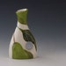 Small Bud Vase - Pear Small Funky Vase - Colorful Handpainted Green Pear Pottery for Happy Home Decor Gifts