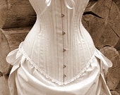 Rustic Wedding Dress- bustle skirt and corset, victorian boho bohemian rustic womens dress