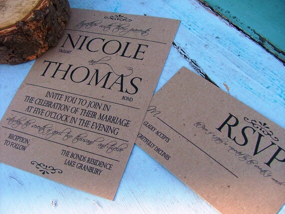 Items similar to Wedding Invitations: Simple and Bold COME ...