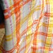 Vintage Seersucker Fabric Citrus Orange and Yellow Seersucker Plaid Fabric ON SALE was 10