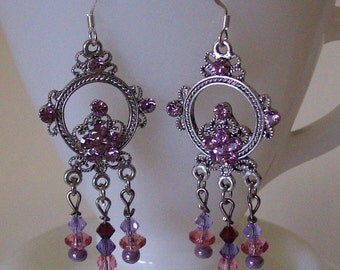 Swarovski Bead Accented Chandeleir Earrings