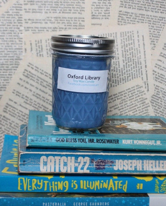 Library Scented Soy Wax Candle Oxford Library 8oz jar