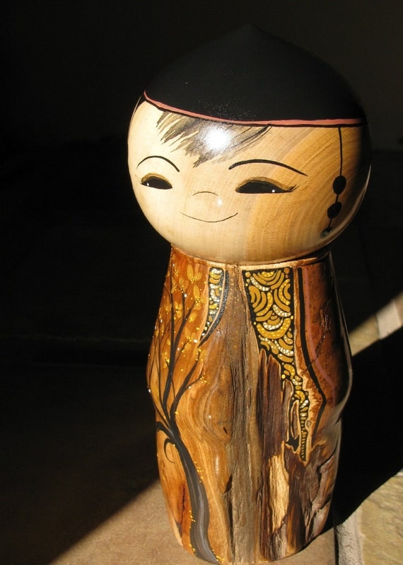Items similar to Large Kokeshi Art Doll on Etsy