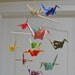 Origami Crane Mobile - Assorted Washi Print Papers - Home Decor