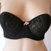 50s bra-mint strapless bra-black lace Jantzen Curvallure-34B-rockabilly burlesque retro push up bra.