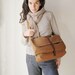 The Day Pack in Cinnamon Brown Canvas and Leather // Messenger Bag // Organic Cotton Lining