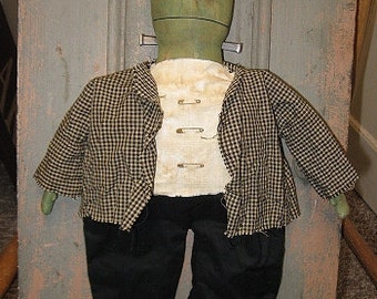 Frankenstein EPATTERN -primitive country halloween cloth doll craft digital download sewing pattern - PDF - 1.99