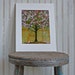 Art Print Tree with Birds with 11X14 Mat, Dictionary Pages, Archival