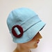Cloche Hat in Ice Blue Linen - Women's Cloche Hat - 1920s Cloche Hat - MADE TO ORDER