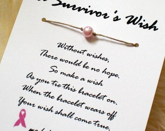 A Survivor's Wish. The Wish Bracelet for Breast Cancer Awareness. Pink Ribbon Edition.