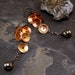 Copper and Silver Petal Earrings with Pyrite