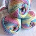 Boutique Unforgettable yarn CANDIED, worsted weight, Red Heart Boutique, candy floss shades of pastel pinks, yellows, greens, blues