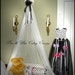Crib Canopy CROWN Nursery Sheers Mosquito Netting Black and White SaLe