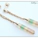 rainbow fluorite earrings - 14k gold filled post earrings - delicate jewelry - long stone post earrings - colorful pastel gold post earrings