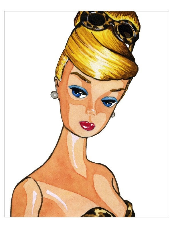 barbie watercolor