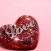Heart Jewlery - big shawl pin resin jewelry red glitter heart brooch modern design love token for for all occasions handmade by isewcute