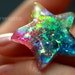 Rainbow Star Ring ...Catch a Falling Star Like Mermaid Treasures ...gorgeous glitter resin jewelry handmade by isewcute