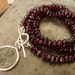 Red Garnet necklace with an antique Roman coin pendant