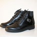 80's Dawson Creek Black Lace Up Ankle Boots Buckle Straps 7.5