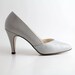 sz 7 vintage PALE GRAY Leather Court Shoes // 37.5