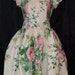 Vintage 80s Floral Chintz Bubble Pouf Skirt Prom Garden Party Dress S Pink Roses