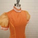 ON SALE Vintage 60's Dress, Fitted Waist, Dotted Swiss, Puff Sleeves, Size Small, Princess Cut Dress, Ankle Length Dress, Polka Dots, Lace