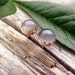 Gray Moonstone Stud Earrings, Cabochon Earrings in Silver, 4mm