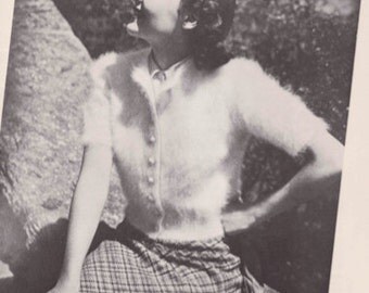 Vintage Knitting Pattern Booklet 1950's Angora Hand Knit Fashions PDF -INSTANT DOWNLOAD-