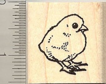 Spring Chick Rubber Stamp C9118 Wood Mounted