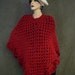 Candy Apple Red Crochet Poncho/ One Size Fits Most /Ready to be Shipped