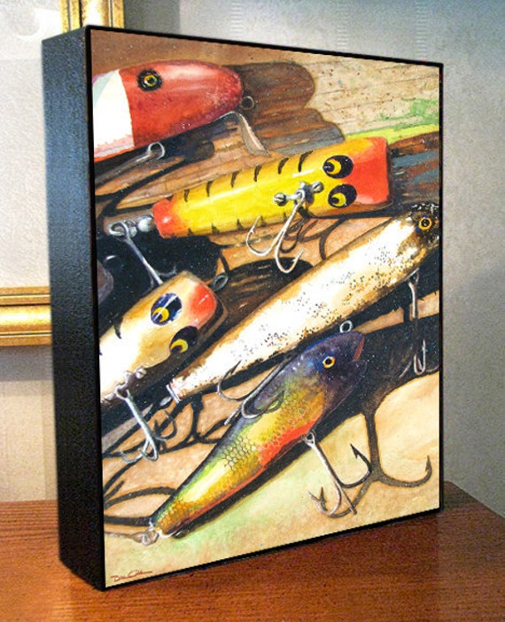 Fishing Lure Art 8x10x1.5 and 11x14x1.5 Gallery