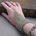 Chainmaille Handflower / Slave Bracelet Silver tone ring bracelet chain mail E 6 in 1 hand jewelry panja hipster goth Renaissance