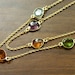 Autumn Multi Colored Quartz Bezel Set 22K Gold Vermeil Necklace 36"