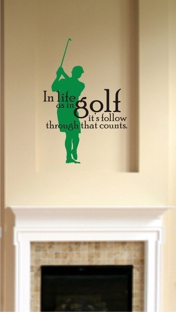 Golf Wall  Decal  Life As In Golf Vinyl Wall  Stickers Word Art 