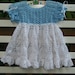 Crochet Baby Dress ... ... Blue and White ... READY TO SHIP ... 0 to 3 months ... custom options available