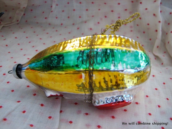  Dirigible  Airship Blimp Christmas  Ornament Blown by 