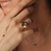 One of a Kind Raw Amethyst Ring with a Flower