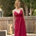 1970s WINE spaghetti strap v-neck wrap midi dress Small