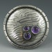SALE Large Sterling Silver Amethyst Saucer Ring, size 8 ring, purple amethyst, large round ring, multistone ring, boho ring, bohemian