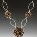 Sterling and Copper Rose Necklace