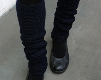 Leg Warmers Navy Blue Legwarmers Jambieres pure merino woolen spats soft wool yoga socks guetres merino stulpen