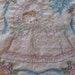 Baby in Basinette, Large Hand-embroidered Quilt Block, Free Shipping in USA
