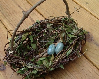Pottery Eggs, Sea Blue, Adorable, For Your Wedding Attendant Basket, To Be Wired In, Baby Shower Decor