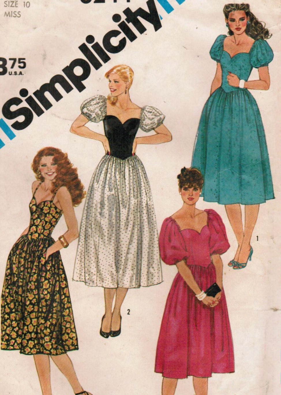 1980s Simplicity 6244 Vintage Sewing Pattern Misses Formal